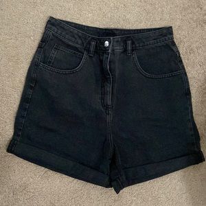 Black jean shorts